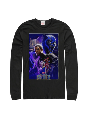 Men's Marvel Black Panther 2018 Character Collage Long Sleeve Shirt