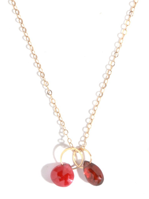 Rose Garnet And Ruby Necklace