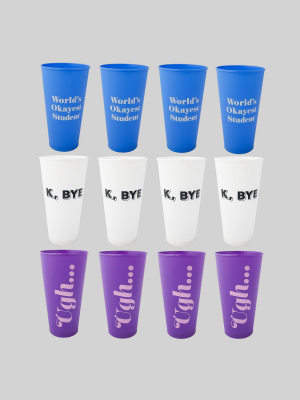 12pc Plastic Reusable Cups - Bullseye's Playground™