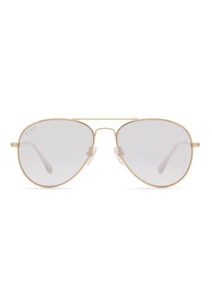 Cruz - Gold + Beige Mirror + Polarized Sunglasses