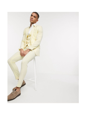 Asos Design Super Skinny Suit In Lemon Yellow