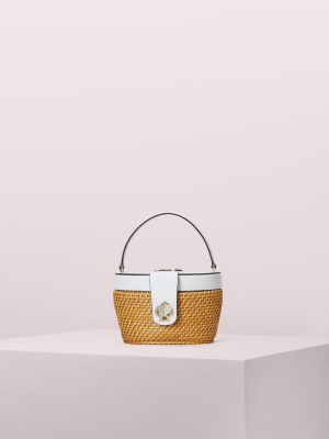 Rose Medium Top Handle Basket Bag