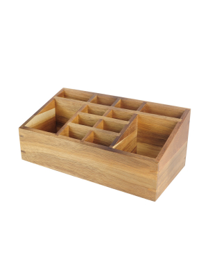 10"x5"x4" 12 Compartment Vanity Organizer Wood - Threshold™