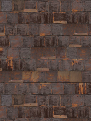 Rusted Metal Wallpaper In Brown By Piet Hein Eek For Nlxl Lab