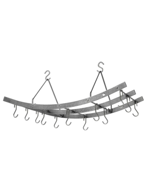 Enclume Reversible Arch Ceiling Pot Rack, Hammered Steel