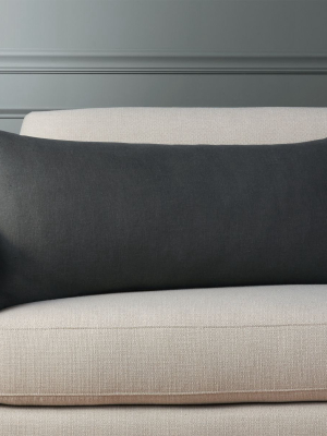 36"x16" Linon Dark Grey Pillow