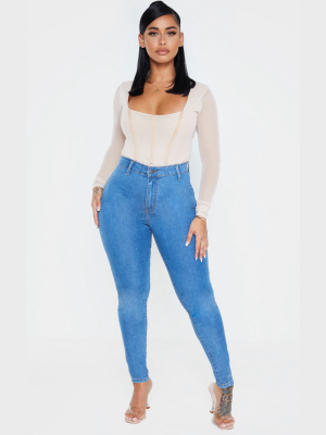 Shape Mid Wash Disco Skinny Jeans