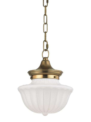 Dutchess 1 Light Small Pendant Aged Brass