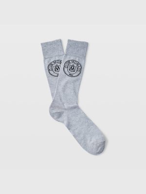 Embroidered Crest Socks