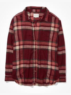 Ae Plaid Boyfriend Flannel Shirt