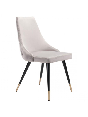 Candelabra Home Piccolo Dining Chair - Gray Velvet