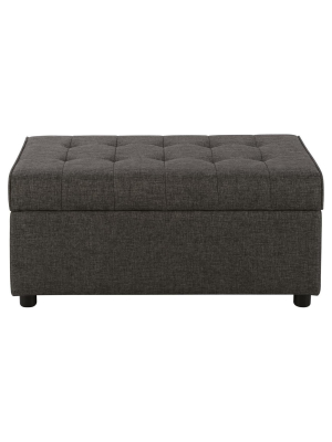 Eve Rectangular Linen Storage Ottoman Gray - Room & Joy