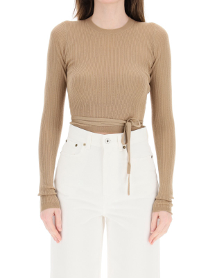 Miu Miu Lace Up Open Back Cropped Jumper