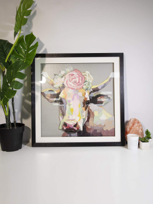 3d Pretty Cow Wall Art 65x65