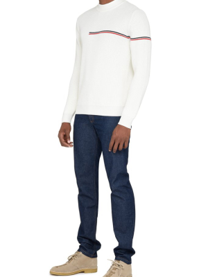 Moncler Striped-detailed Ribbed Jumper