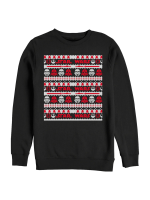 Men's Star Wars Ugly Christmas Dark Side Helmets Sweatshirt