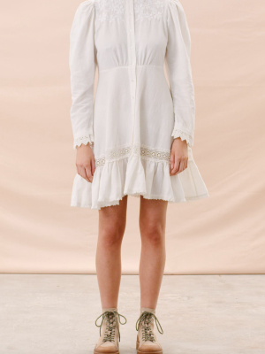 Button-down Linen-blend Mini Dress