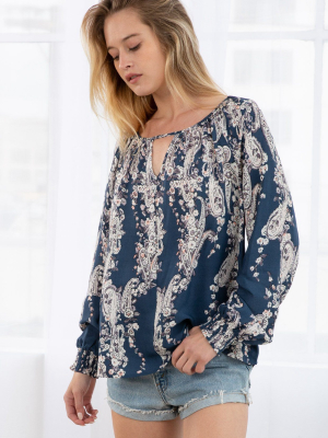 Cassis Floral Top