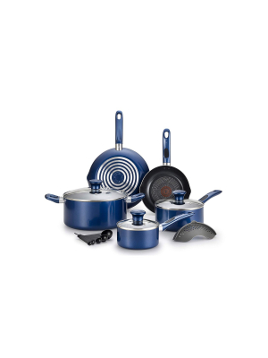 T-fal Excite Pro Glide Nonstick Thermo Spot Dishwasher Safe Cookware Set, Blue