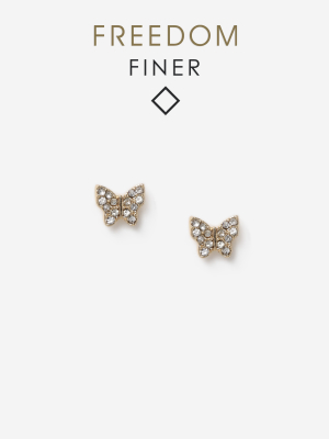 **pave Butterfly Stud Earrings