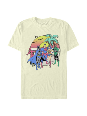 Men's Justice League Retro Surf Circle T-shirt