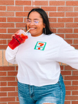 Plus Size 7-eleven Graphic Long Sleeve Tee