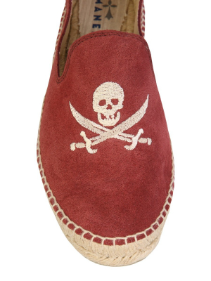 Manebí Carbon Skull Embroidered Espadrilles