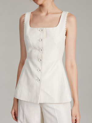 Bibba Sleeveless Jacket In Cream