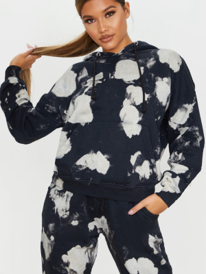 Black Tie Dye Oversized Hoodie