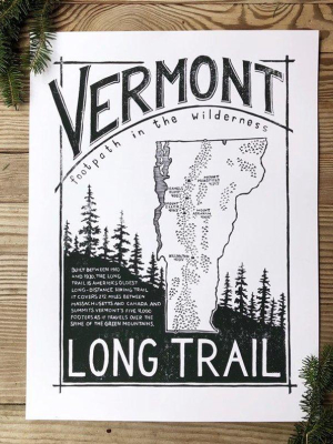 Screenprint Long Trail Vermont's Footpath Print