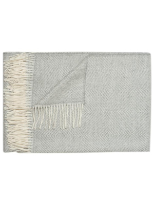 Linen Way - Sherbrooke Baby Alpaca Throw - Ivory/stone Diamond