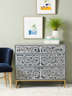 Scroll Vine Inlay Three-drawer Dresser