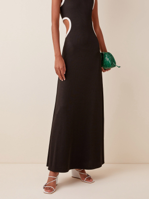 Fran Two-tone Cutout Stretch-jersey Maxi Dress