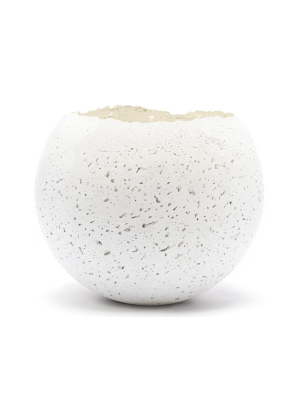 Konzuk - Orbis Concrete Candle 3 Wick - White