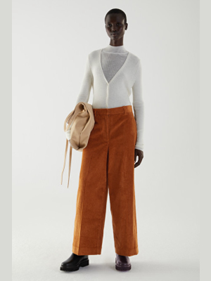 Cotton Wide-leg Corduroy Pants