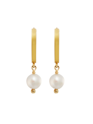 Pearl Drop Mini Hoops Slv-yp