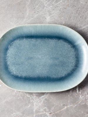 Caspian Blue Reactive Glaze Oval Platter