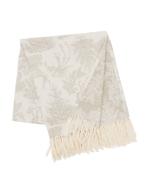 C&f Home Jacquard Stag Clay Throw