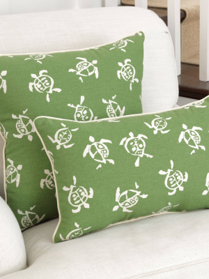 Sea Turtles Verte Throw Pillow - Pillow Perfect