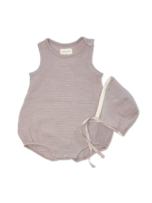 Bacabuche Gauze Bubble Romper- Fawn