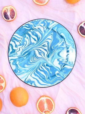 Swirl Charger Plate - 12.5" Teal