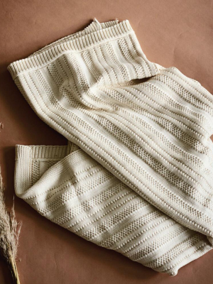 Happy Habitat Stripes Organic Throw - Natural