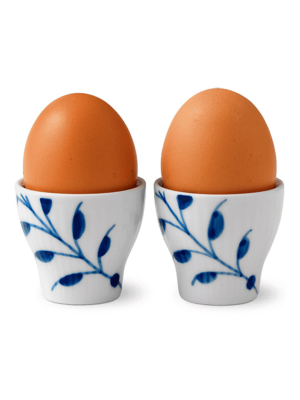 Blue Fluted Mega Egg Cups - Set Of 2