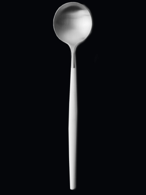 Goa Serving Spoon - Brushed Steel And White Handle