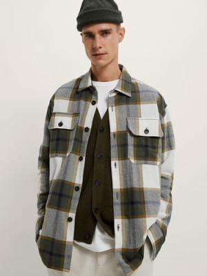 Textured Plaid Overshirt