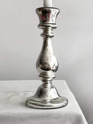 19th Century Mercury Glass Candlestick
