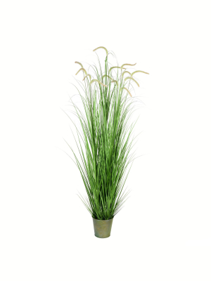 Vickerman Artificial Potted Artificial Grass And Cattails