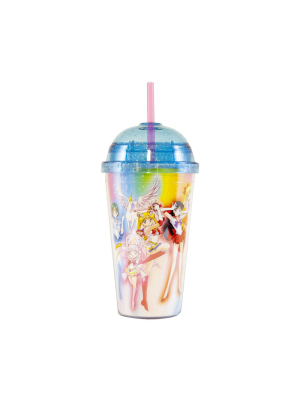 Just Funky Sailor Moon 16oz. Carnival Cup With Glitter Dome Lid