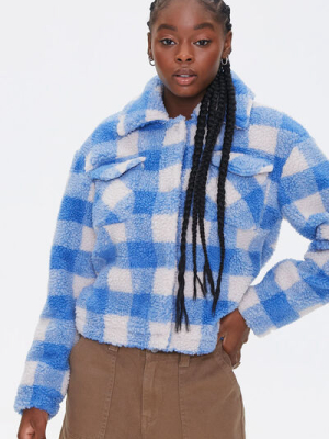 Faux Shearling Buffalo Plaid Jacket