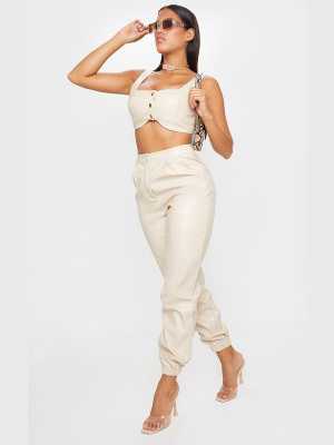 Shape Stone Faux Leather Jogger